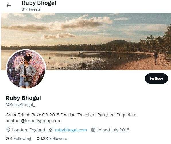 Ruby Bhogal Twitter